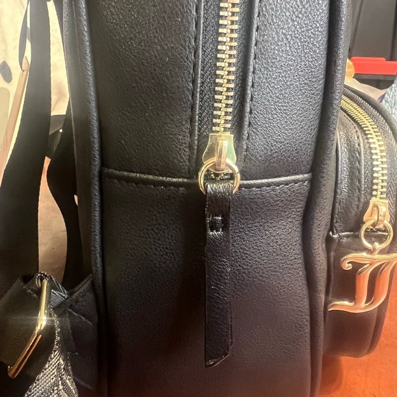 JUICY COUTURE Obsession Backpack Black Licorice Bling Logo Rhinestones Bag Y2K - Picture 13 of 14